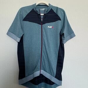 Louis Garneau Cycling Jersey Mens Large Blue Full Zip Road Bike Shirt